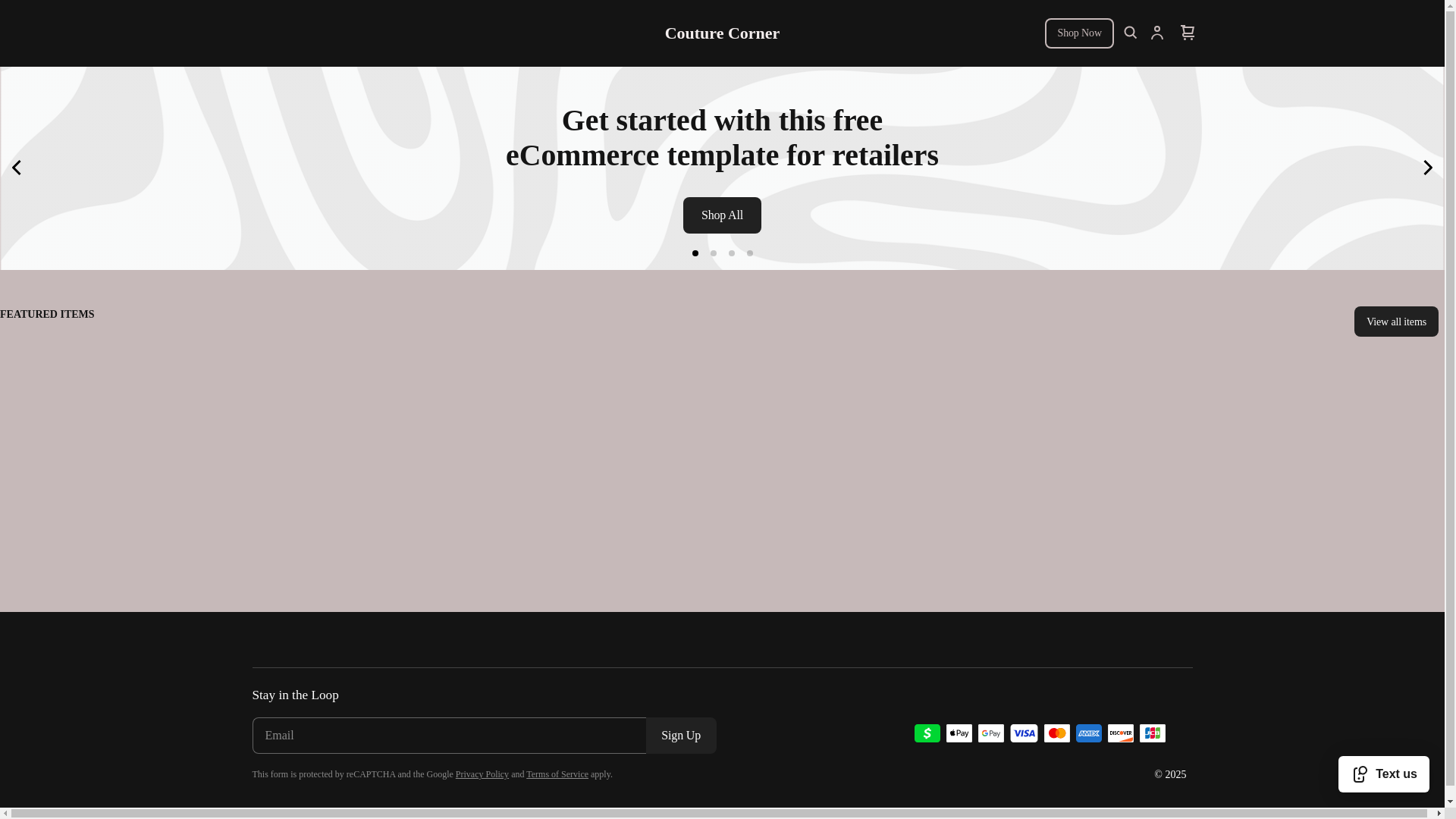 website screenshot of https://sherriescouturecornerboutique.com/