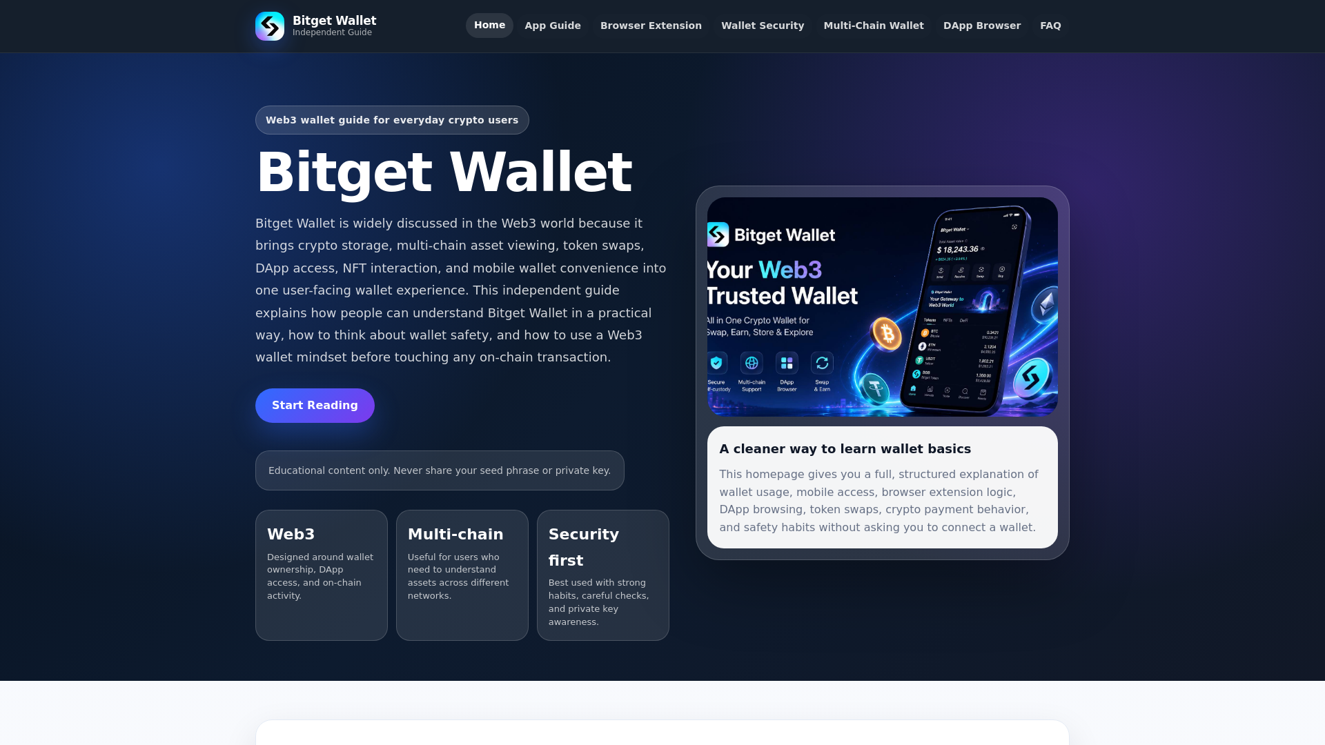 website screenshot of https://bitge-wallet.com
