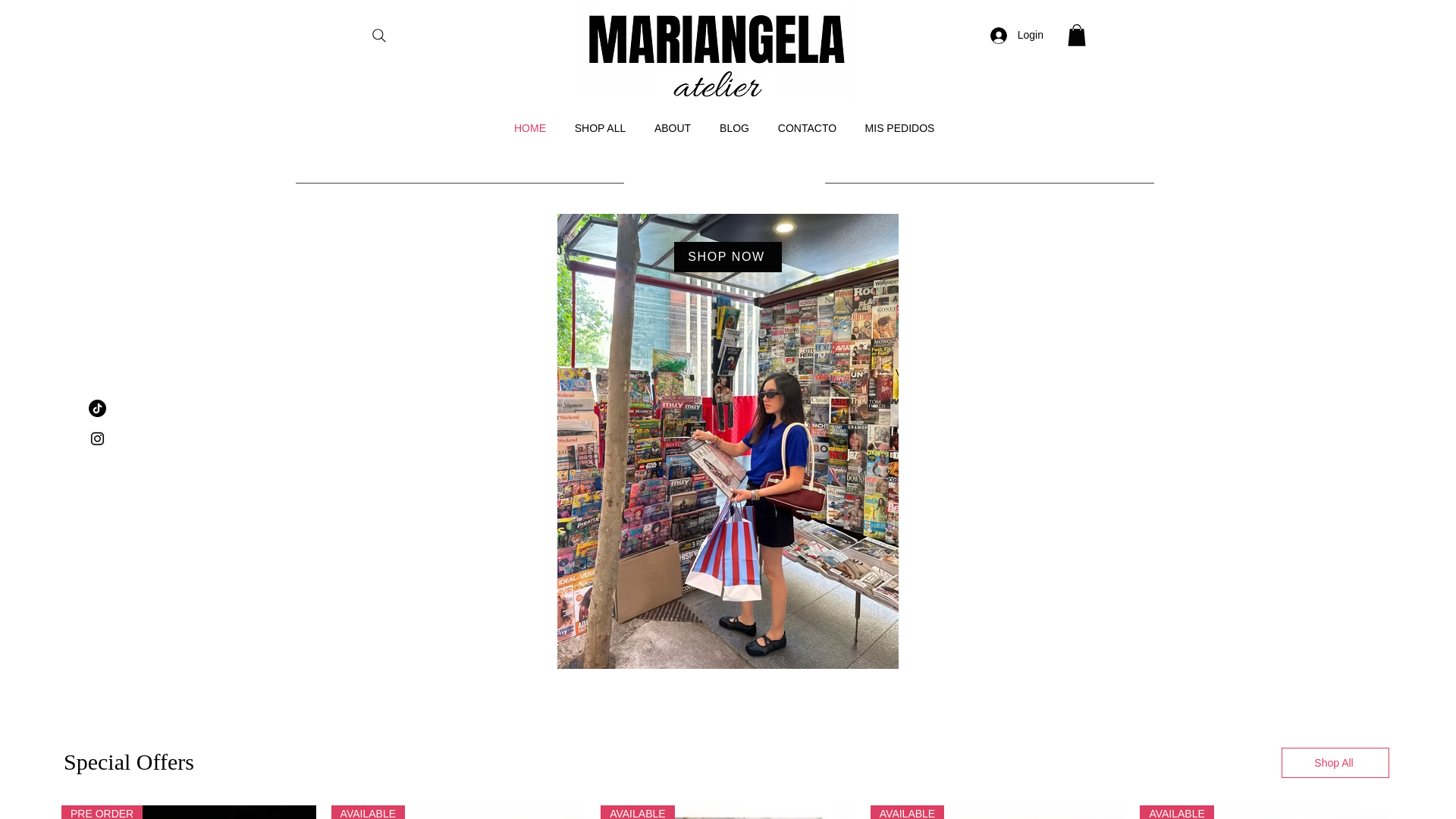 website screenshot of https://mariangelaatelier.com/