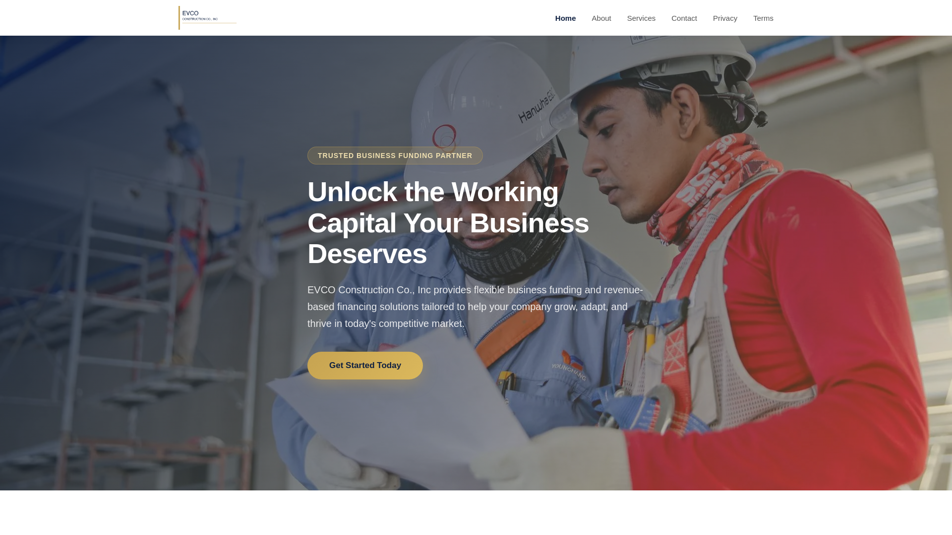 website screenshot of https://evcoconstructionco.pages.dev/