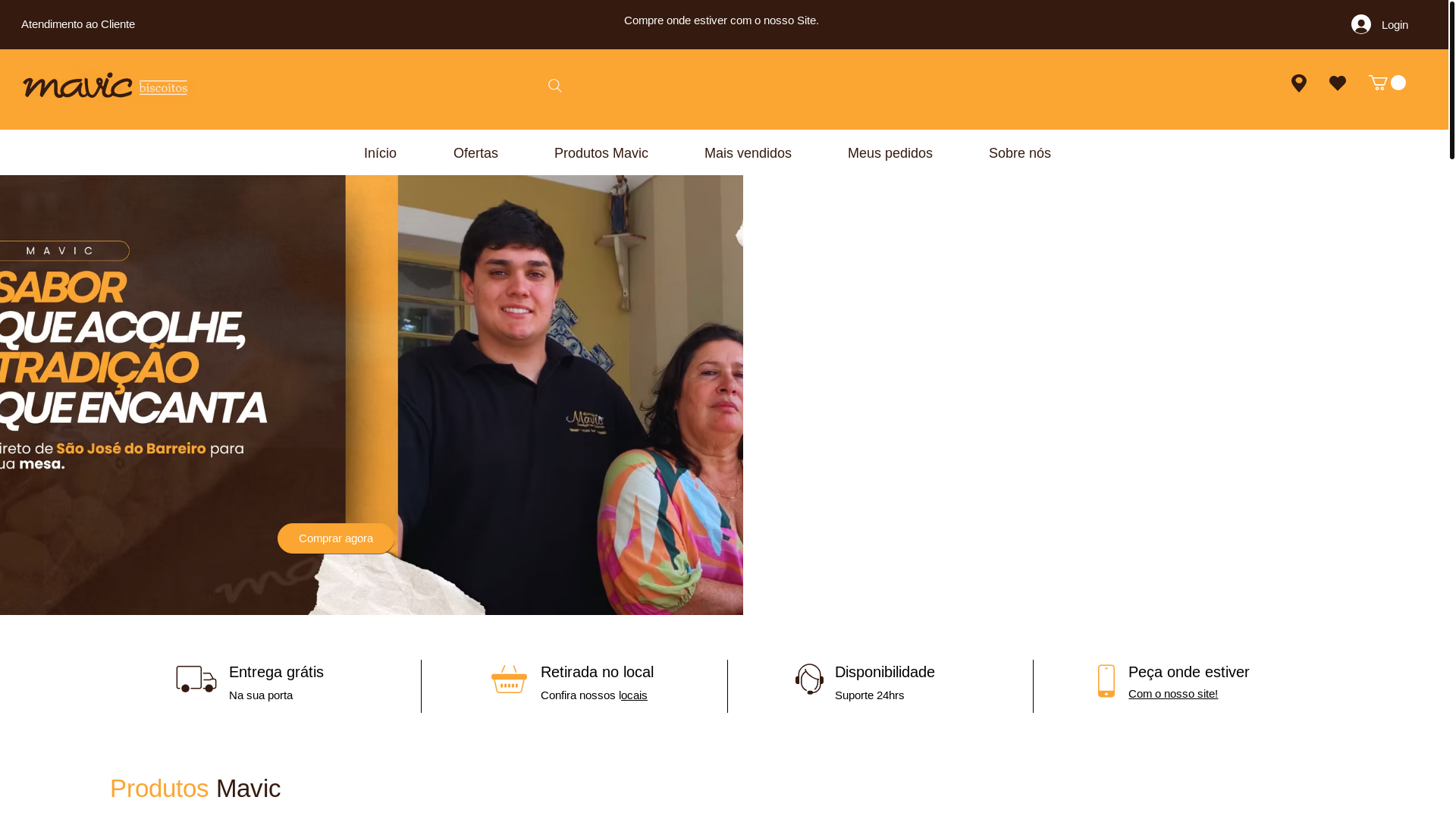 website screenshot of https://biscoitosmavic.com/