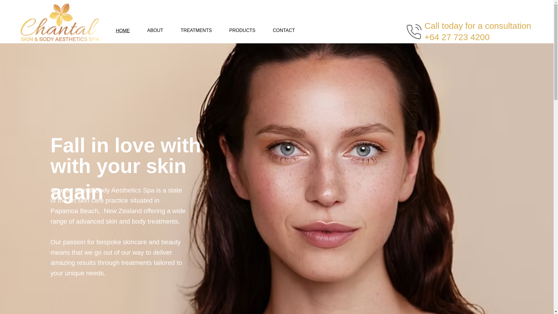 website screenshot of https://chantalskinandbody.com/
