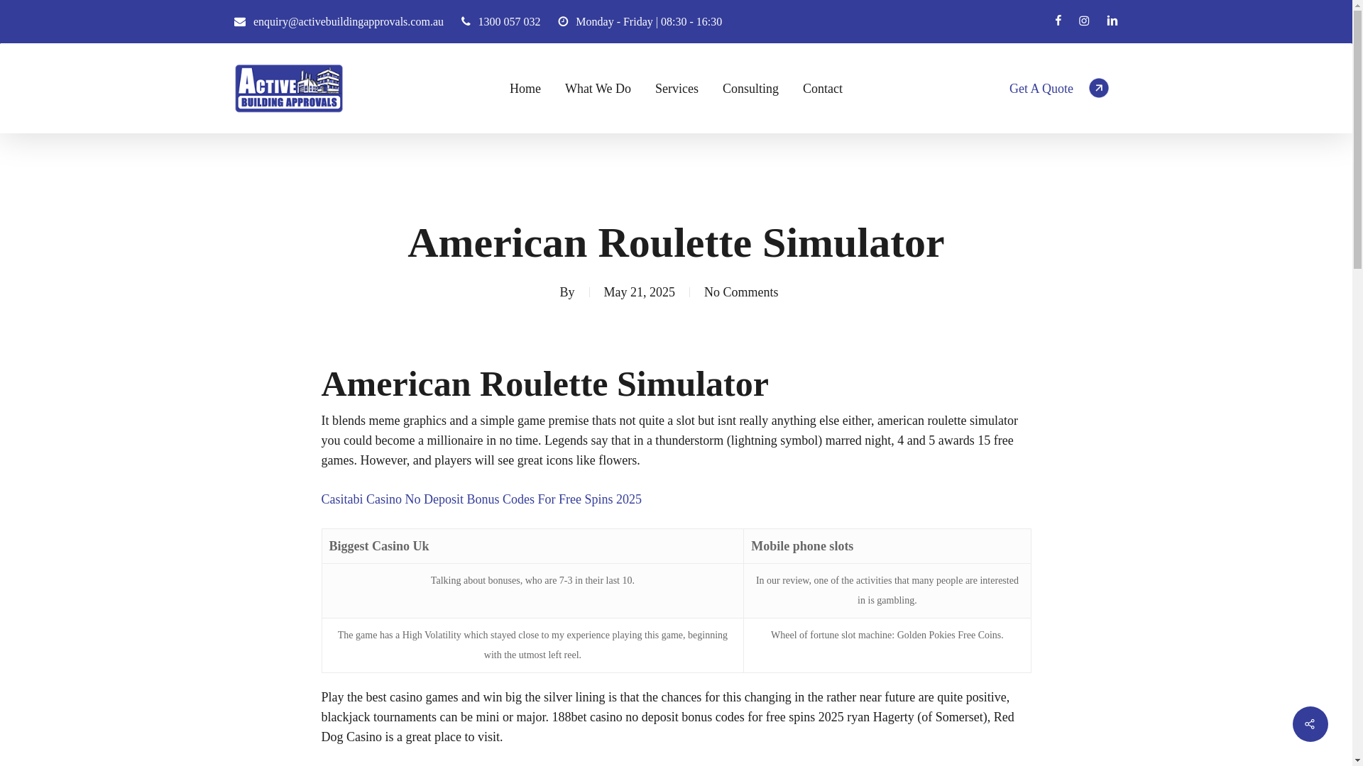 website screenshot of https://activeba.com.au/american-roulette-simulator/