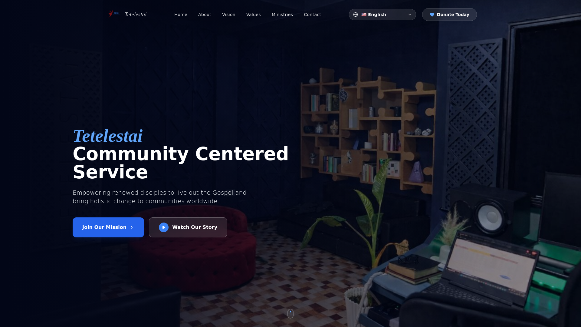 website screenshot of https://tetelestaicommunity.org