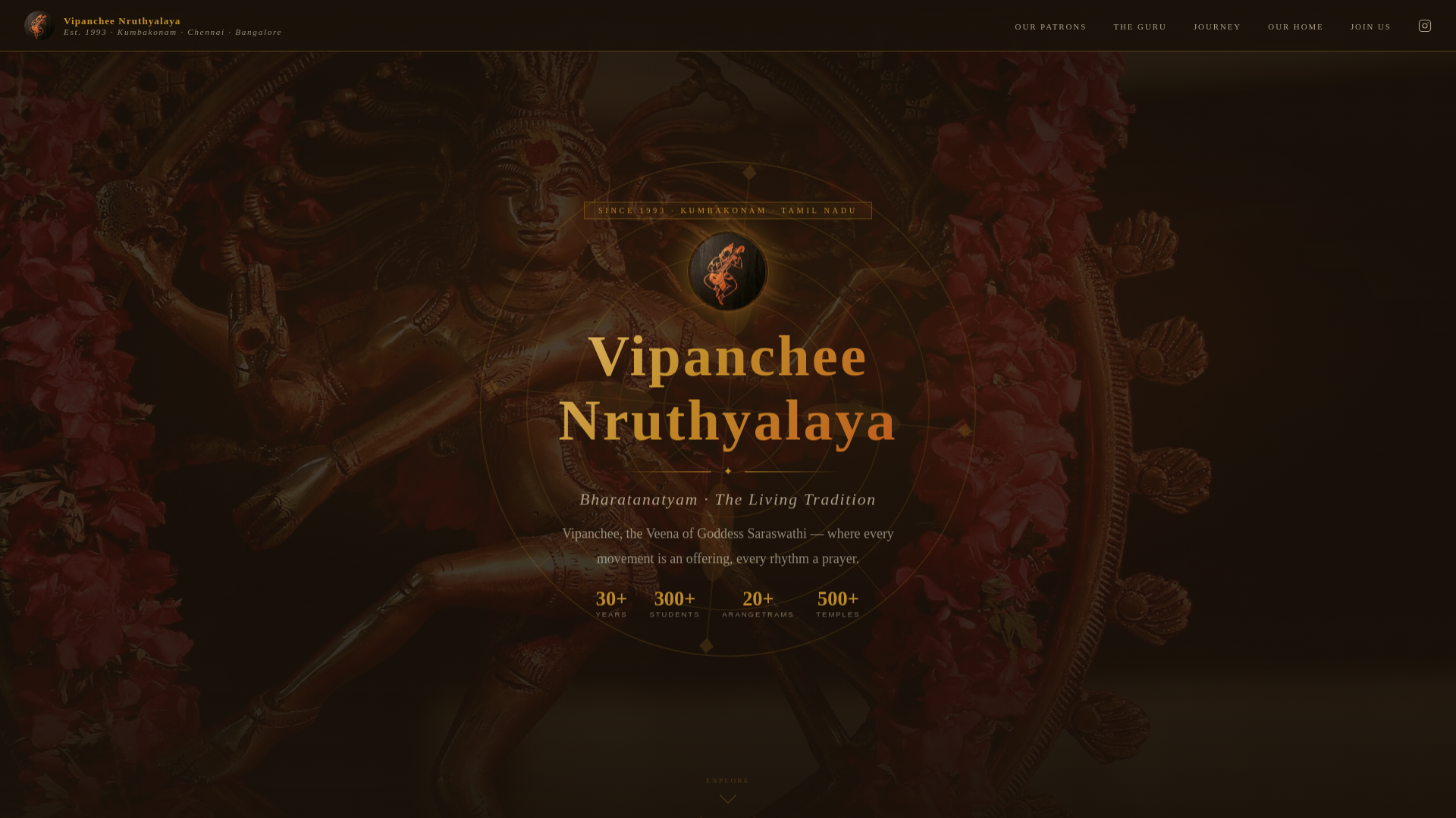 website screenshot of https://vipancheenruthyalaya.in/