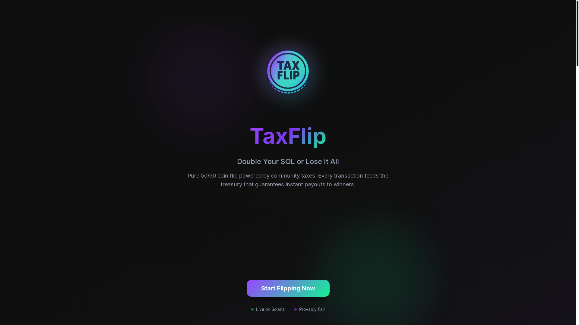 website screenshot of https://taxflip.xyz/