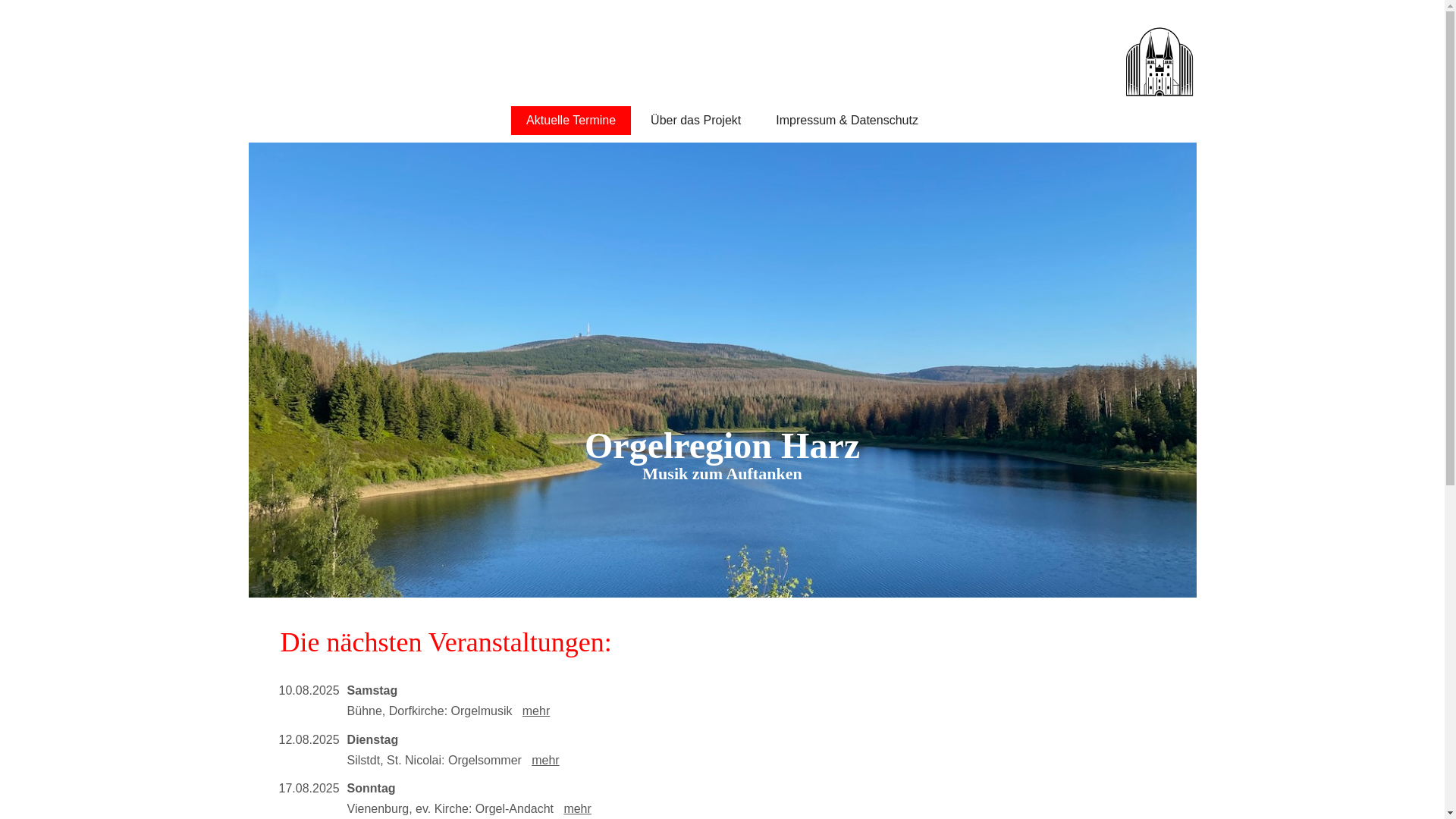 website screenshot of https://orgelmusik-harzkreis.de/