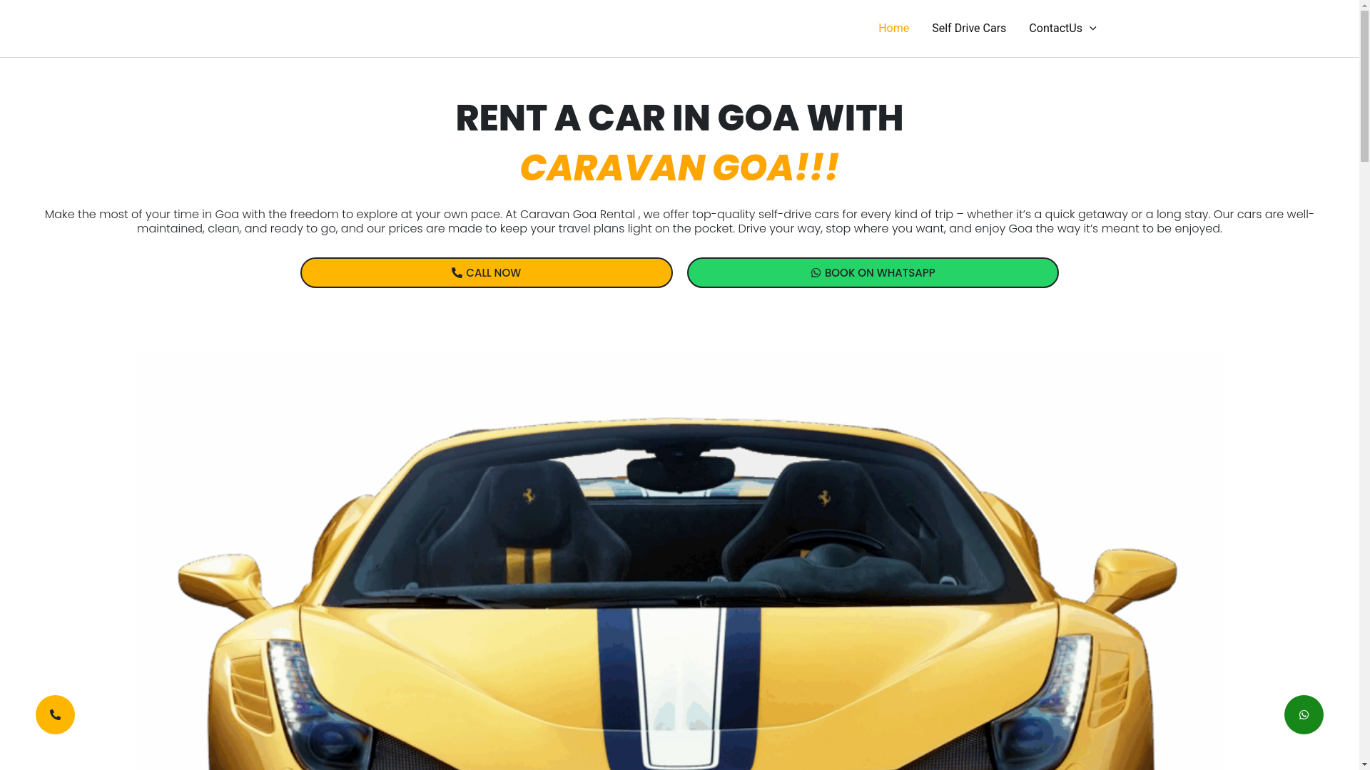 website screenshot of https://caravangoarental.com/