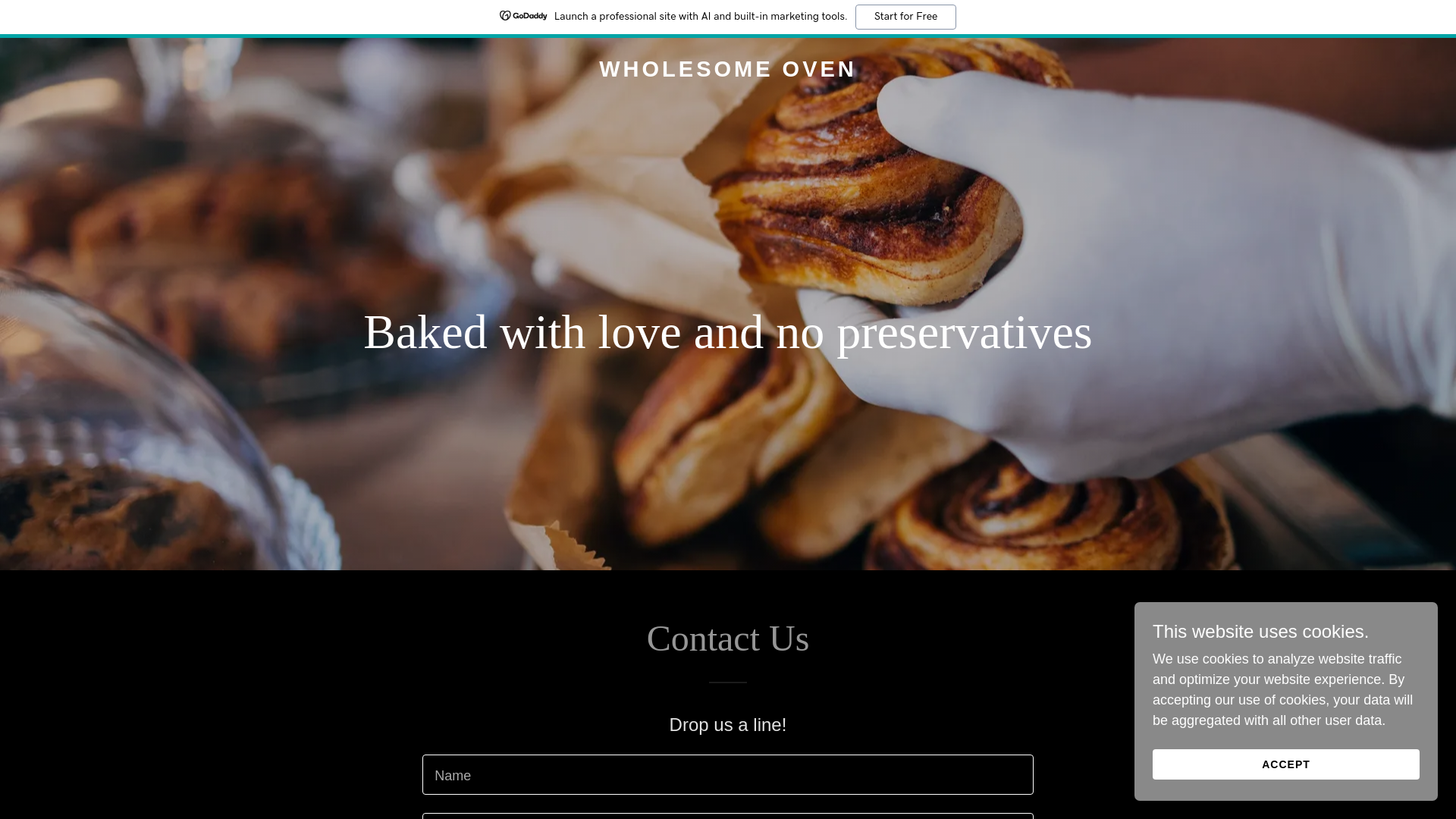 website screenshot of https://wholesome-ovens.com