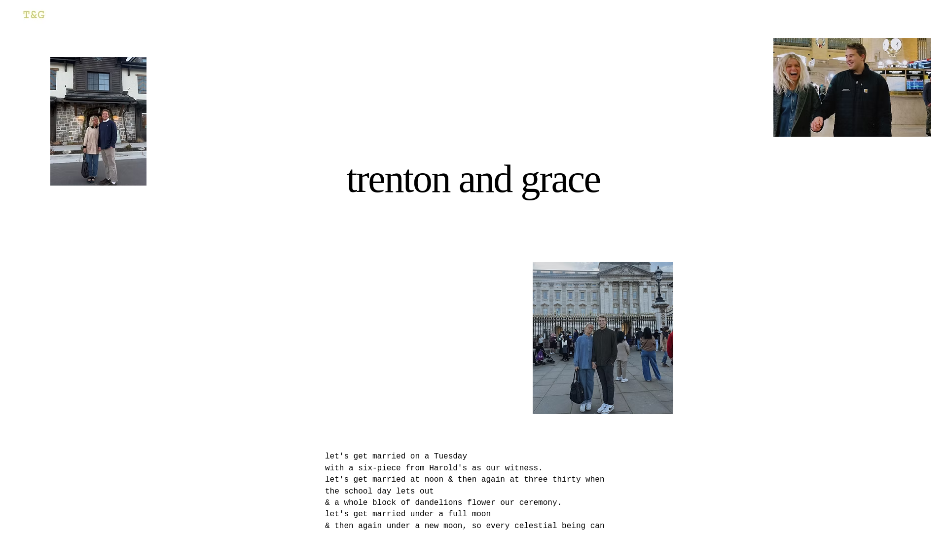 website screenshot of https://trentonandgrace.com/