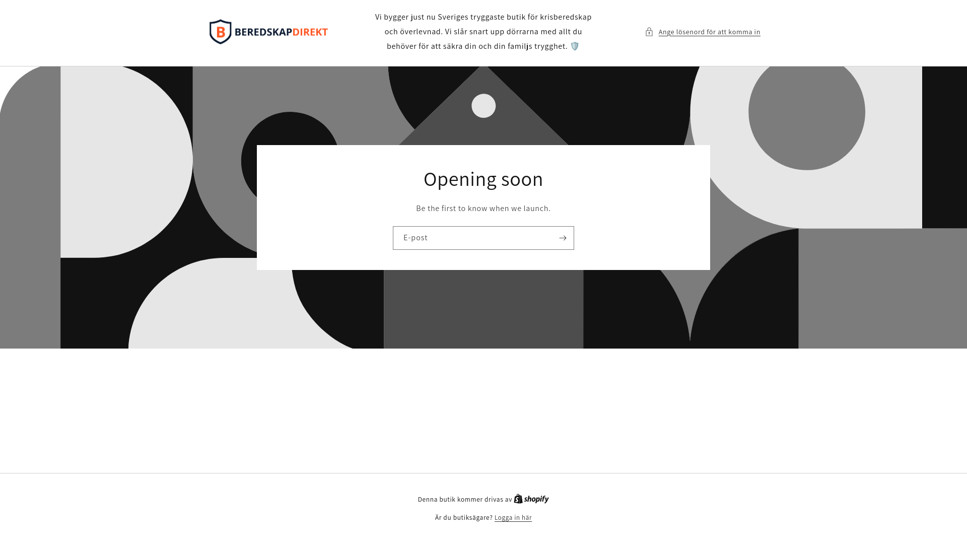 website screenshot of https://beredskapdirekt.se