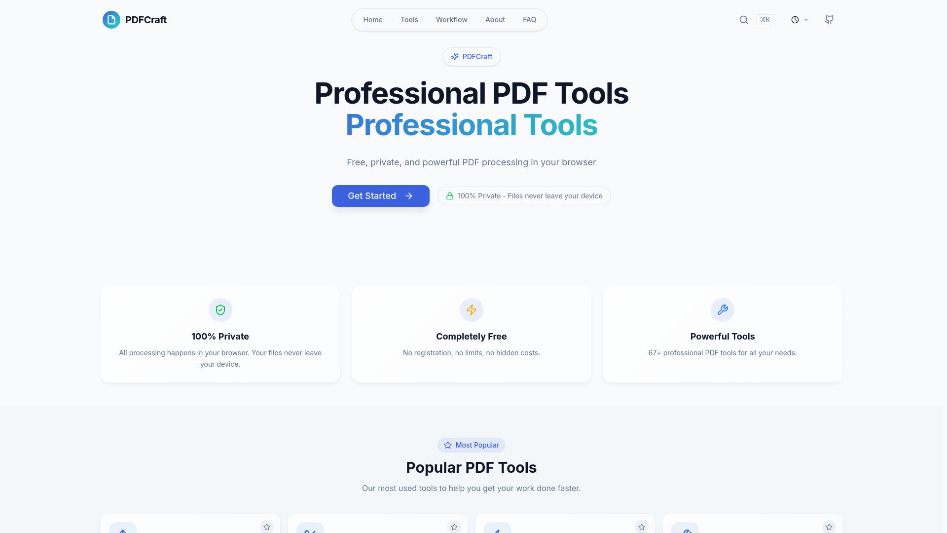 website screenshot of https://pdfcraft-2iu.pages.dev/