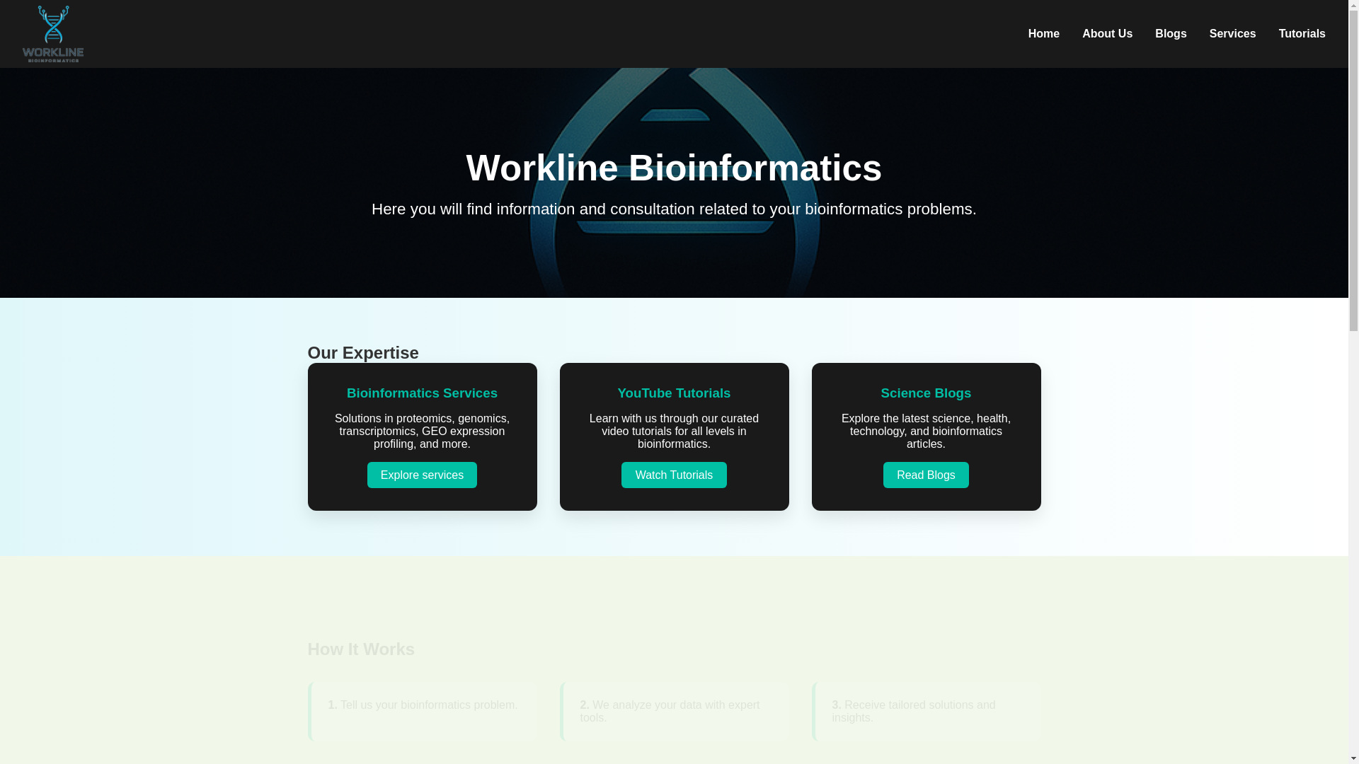 website screenshot of https://workline-bioinformatics.com/