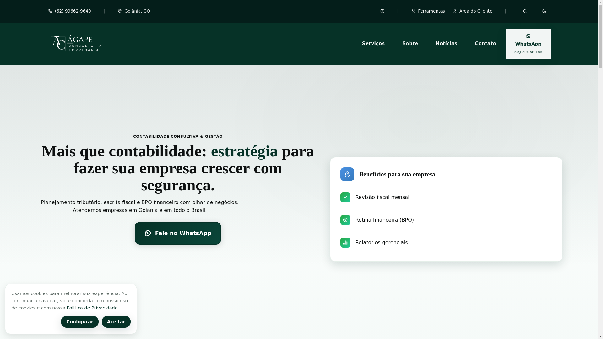 website screenshot of https://agapeconsultoria.cnt.br/