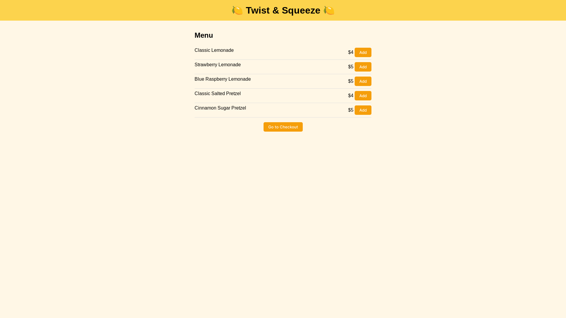 website screenshot of https://twistandsqueezepretzels.com/