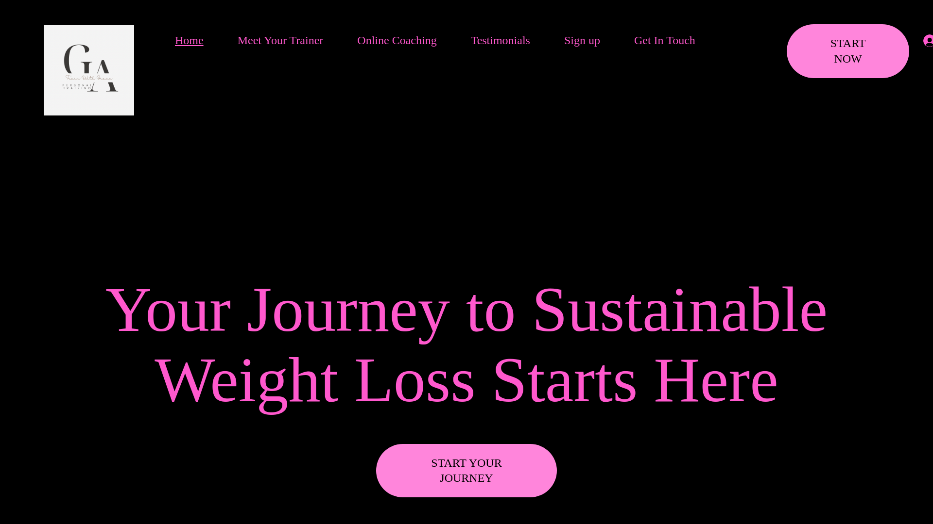 website screenshot of https://coachedwithgrace.com/