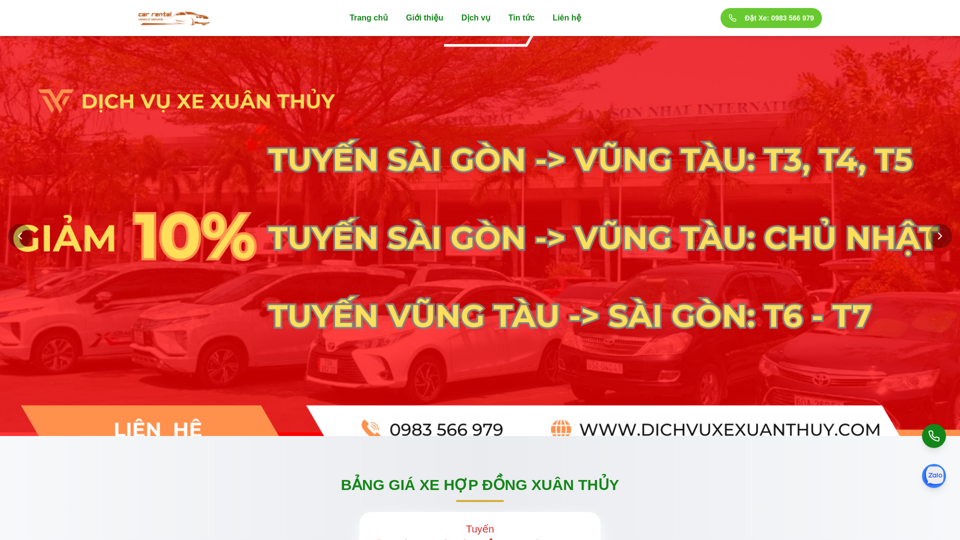 website screenshot of https://xe-xuan-thuy.pages.dev/