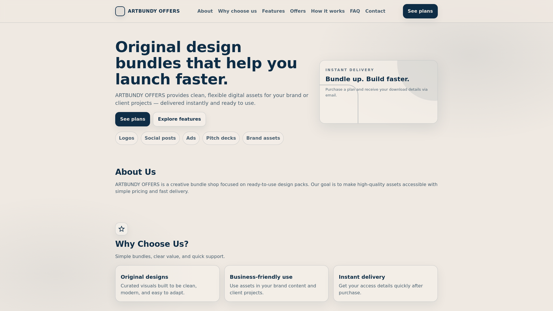 website screenshot of https://artbundyoffers.com/