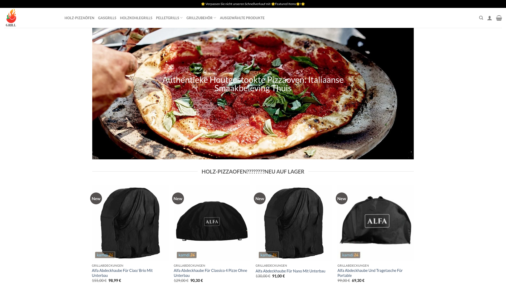website screenshot of http://www.outdoorchefshop.com/