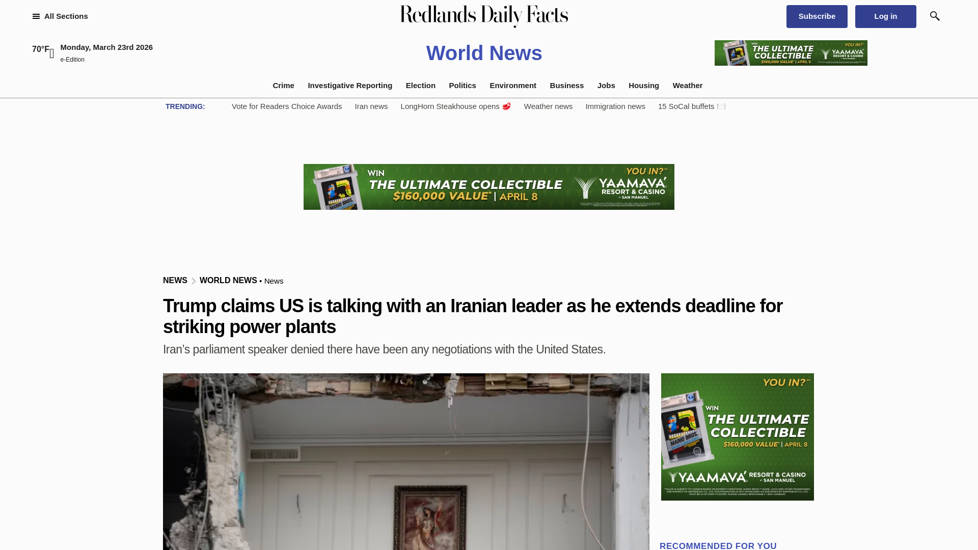 website screenshot of https://www.redlandsdailyfacts.com/2026/03/23/us-iran-israel-war/