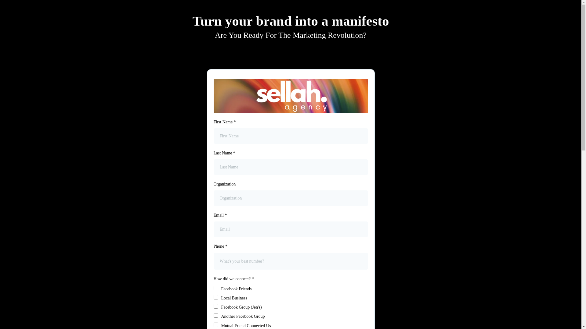website screenshot of https://sellahmanifesto.com/