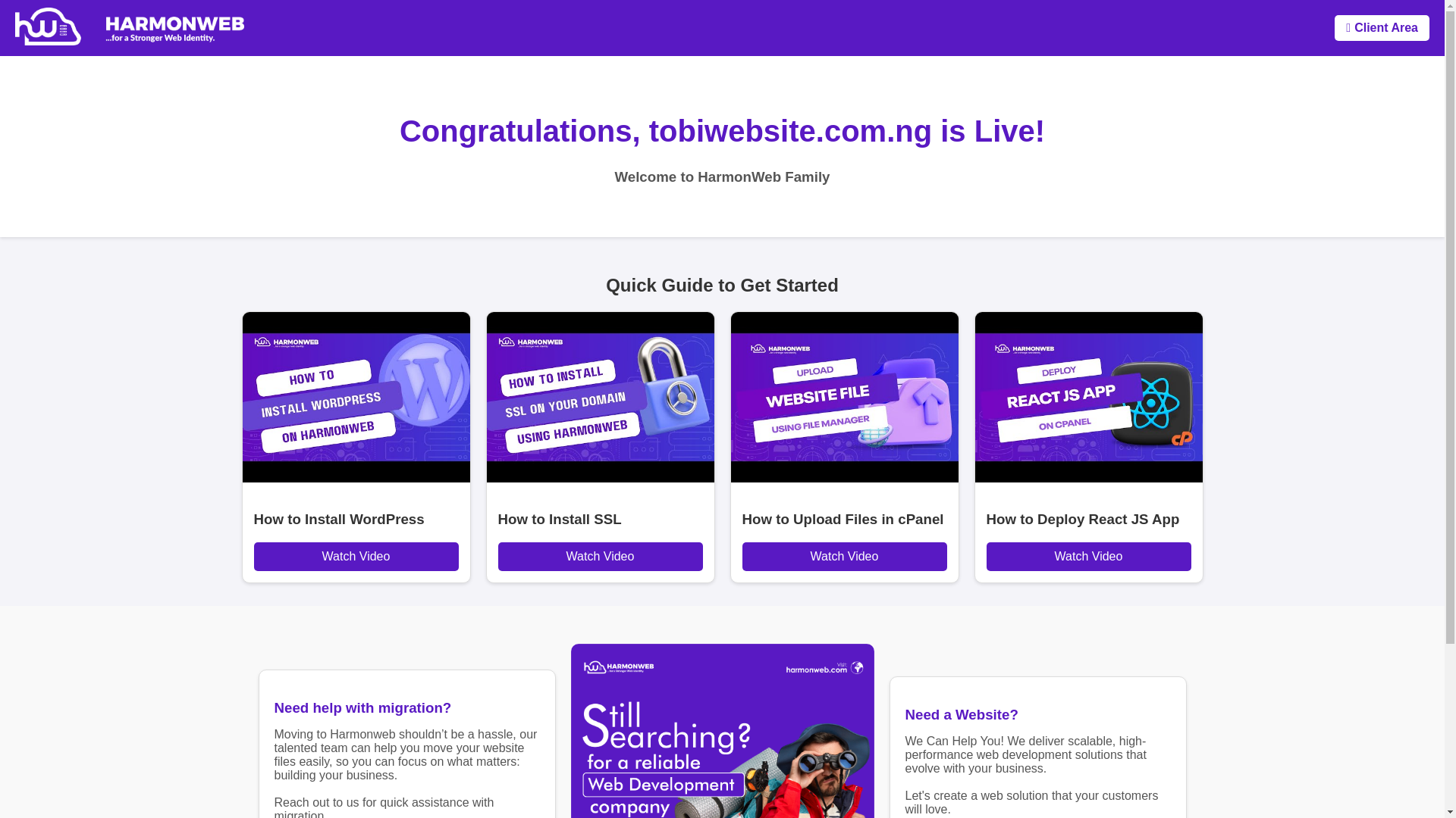 website screenshot of https://tobiwebsite.com.ng/