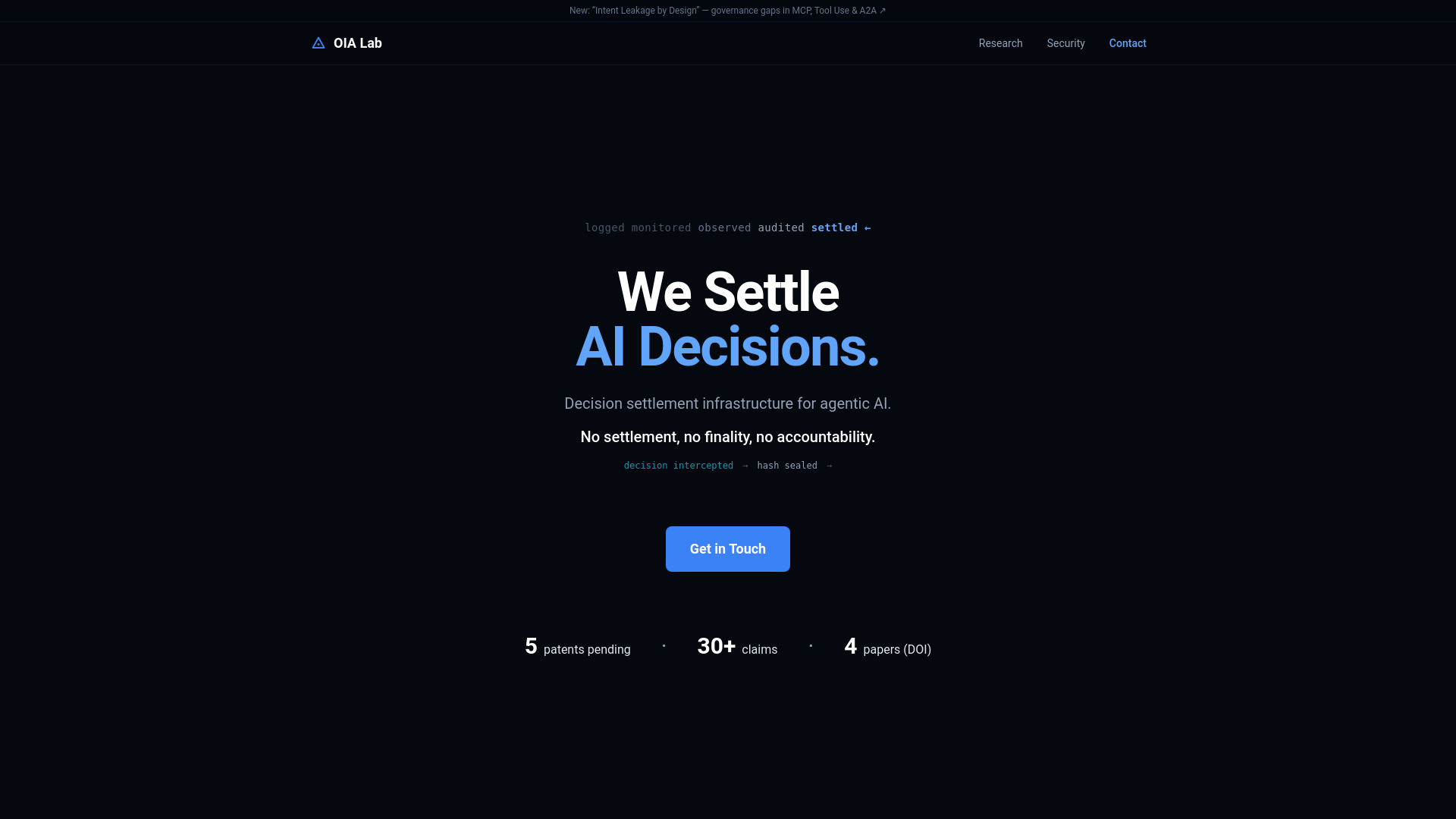 website screenshot of https://oia-lab-website.pages.dev/