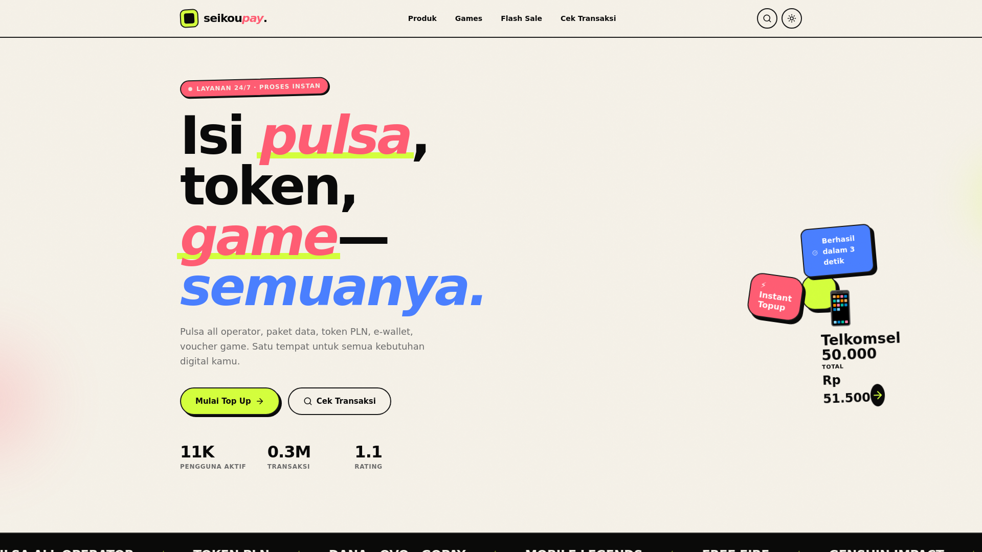 website screenshot of https://seikoupay.my.id/