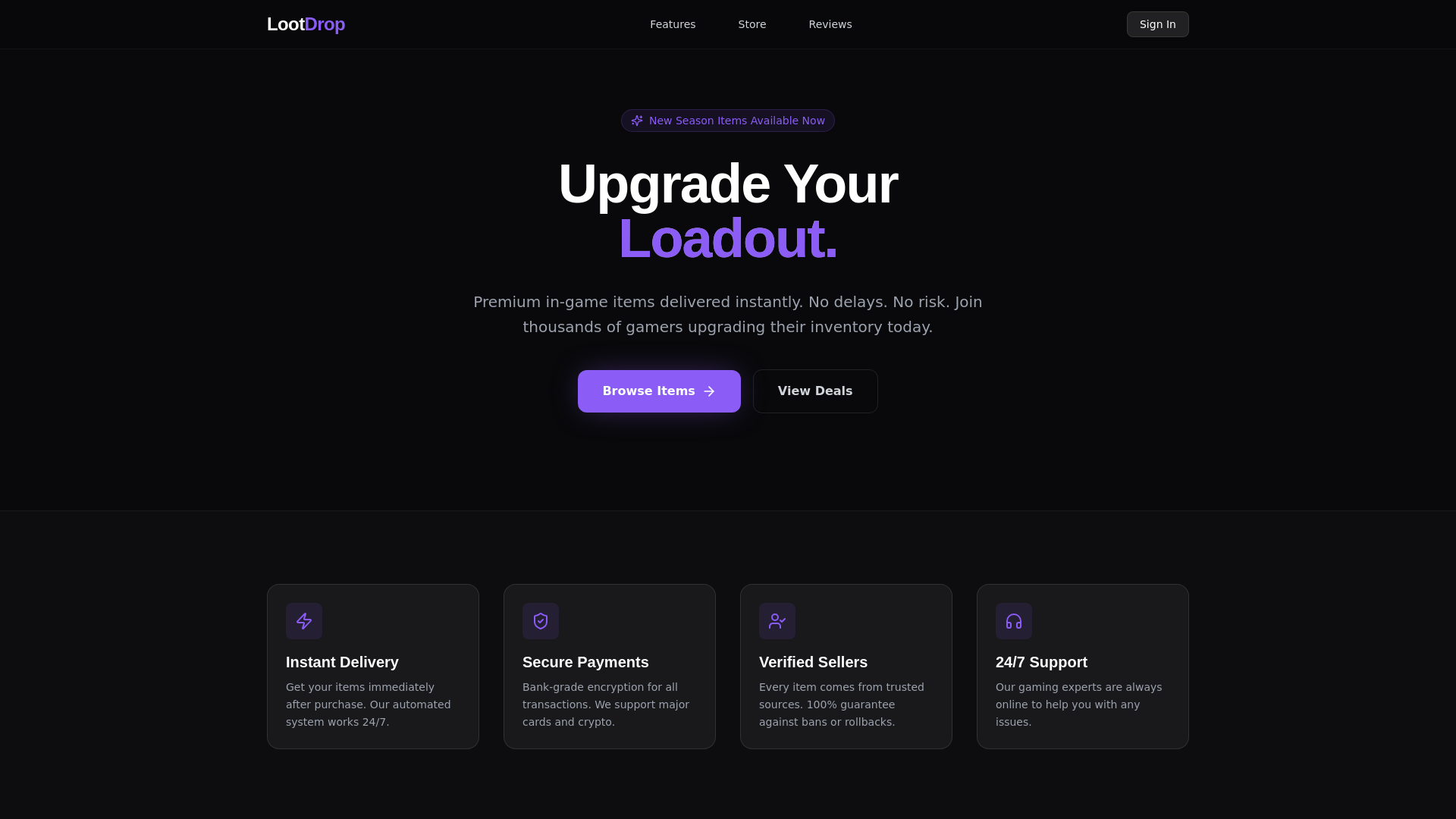 website screenshot of https://loot-astro.pages.dev/