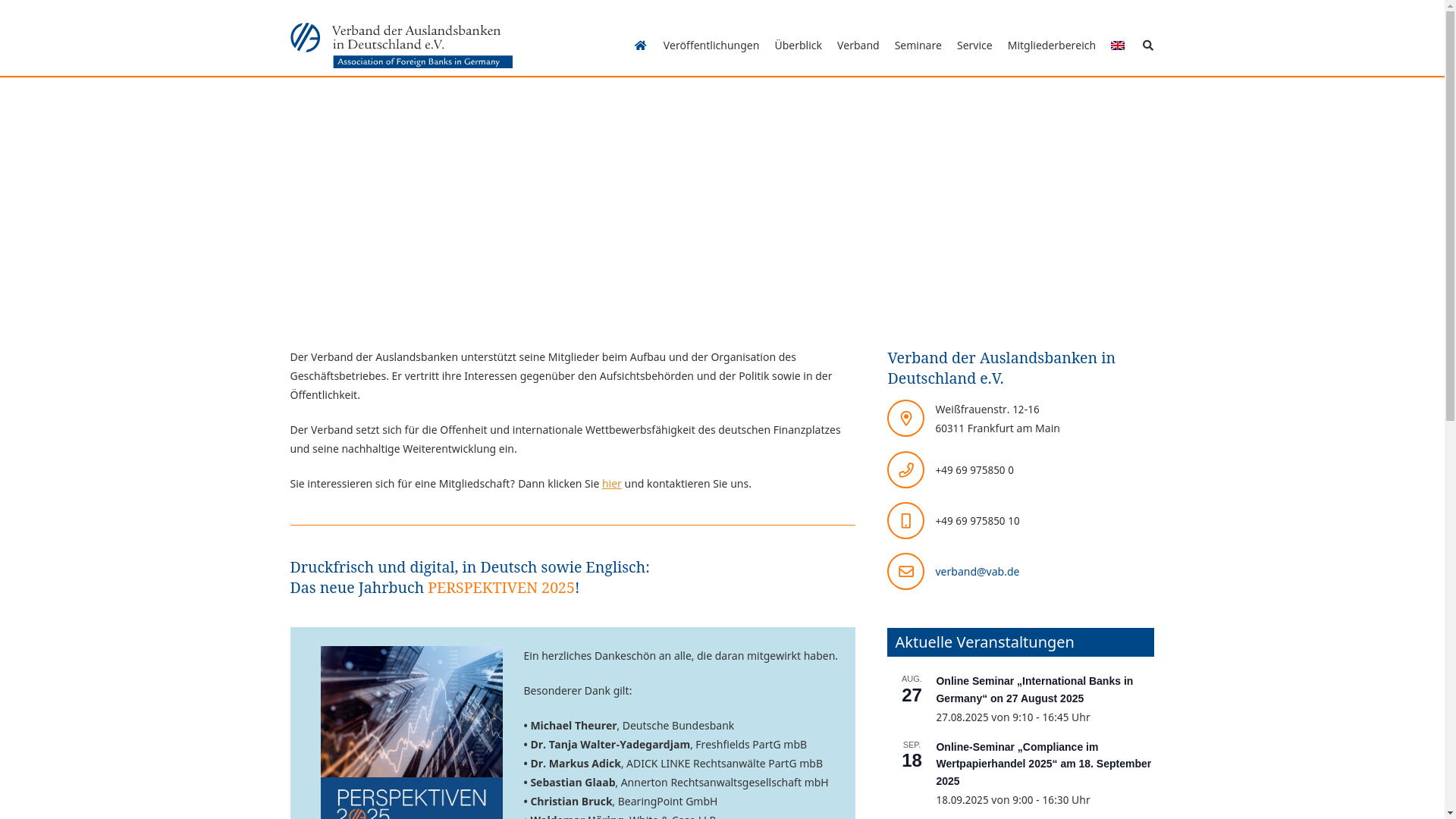 website screenshot of https://www.vab.de/