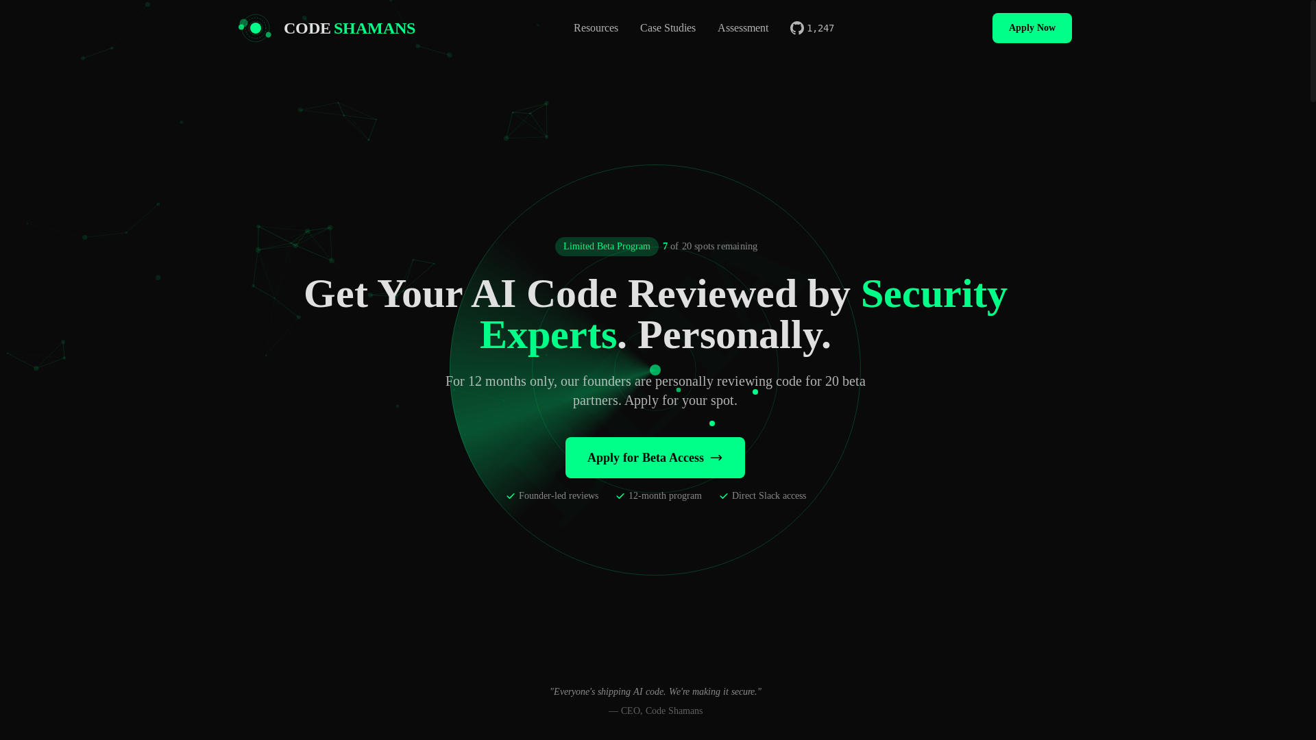 website screenshot of https://shamans.pages.dev/