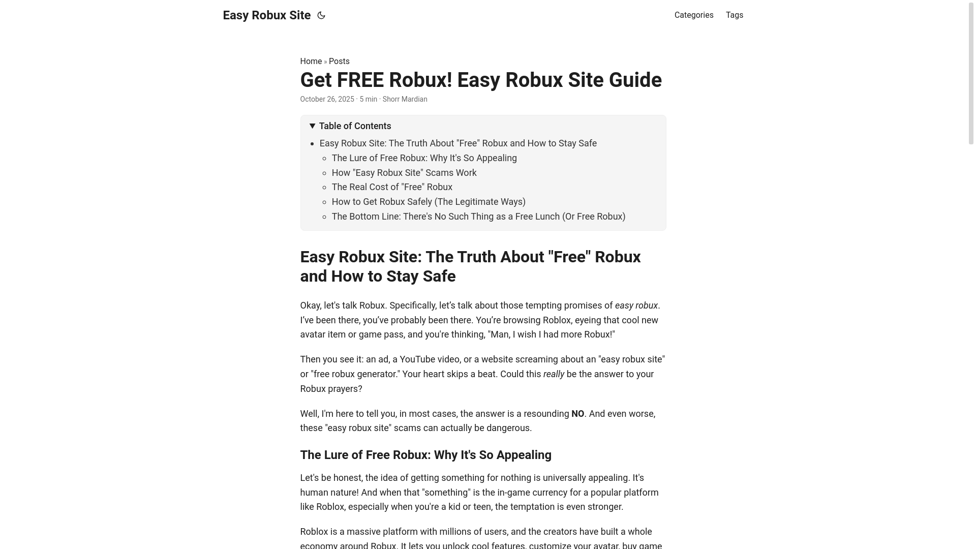 website screenshot of https://easy-robux-site.pages.dev/