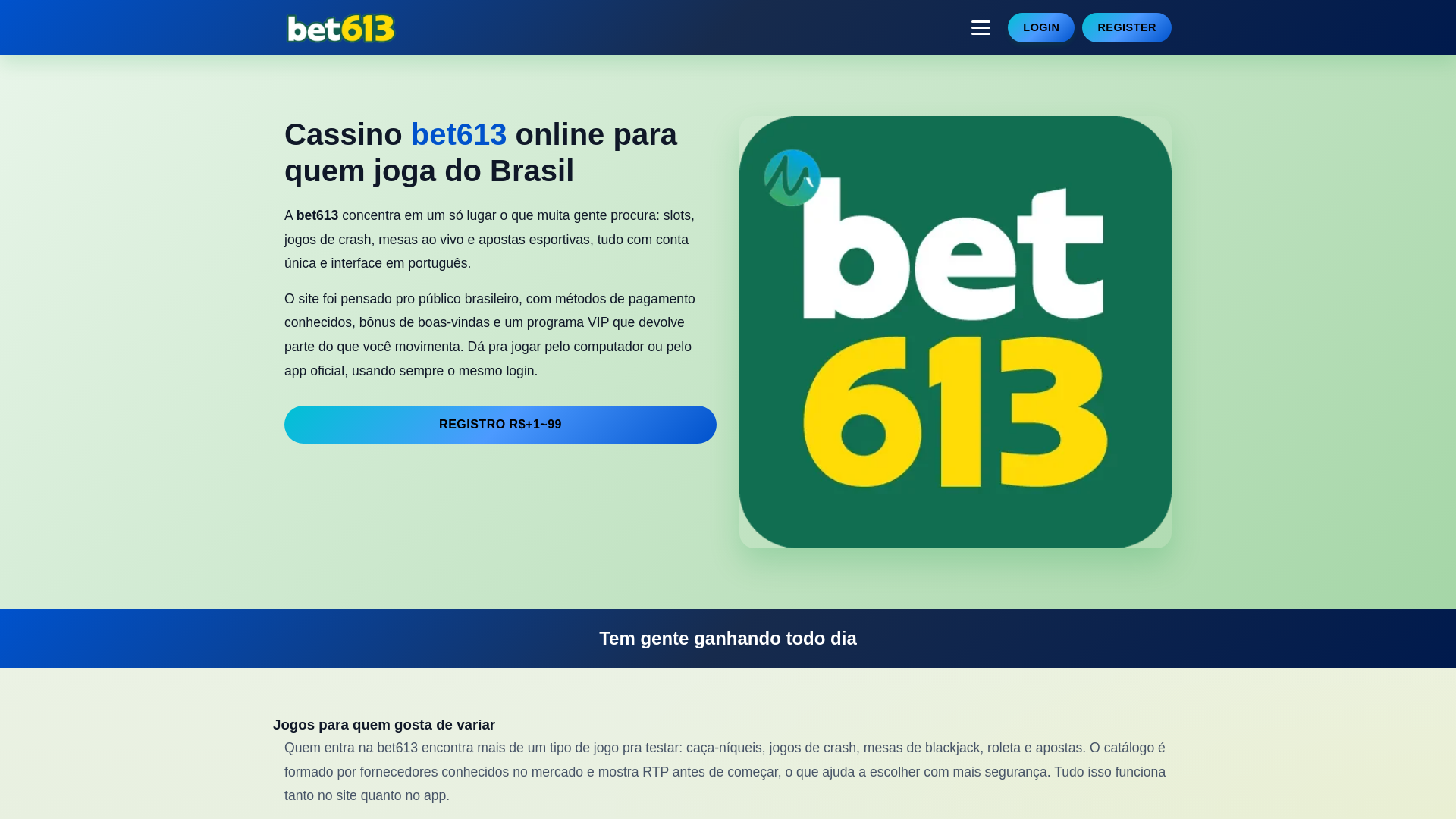 website screenshot of https://bet613q.com
