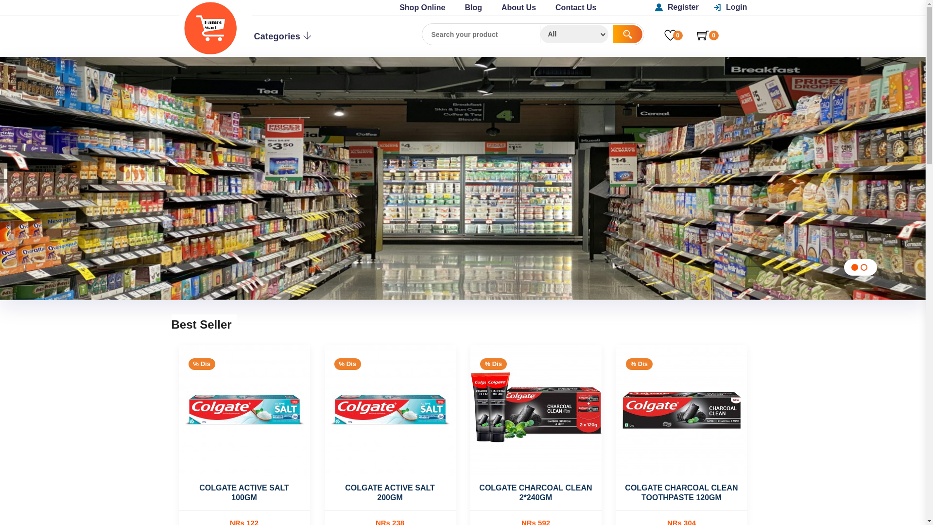 website screenshot of https://hamromart.com.np/