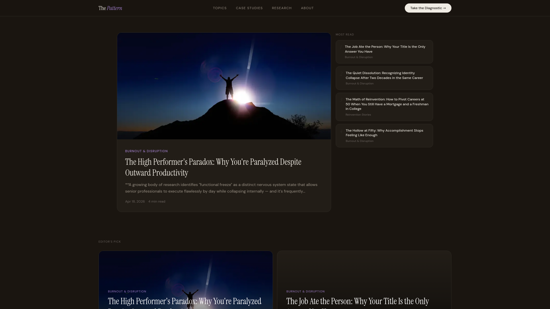 website screenshot of https://the-pattern.xyz/
