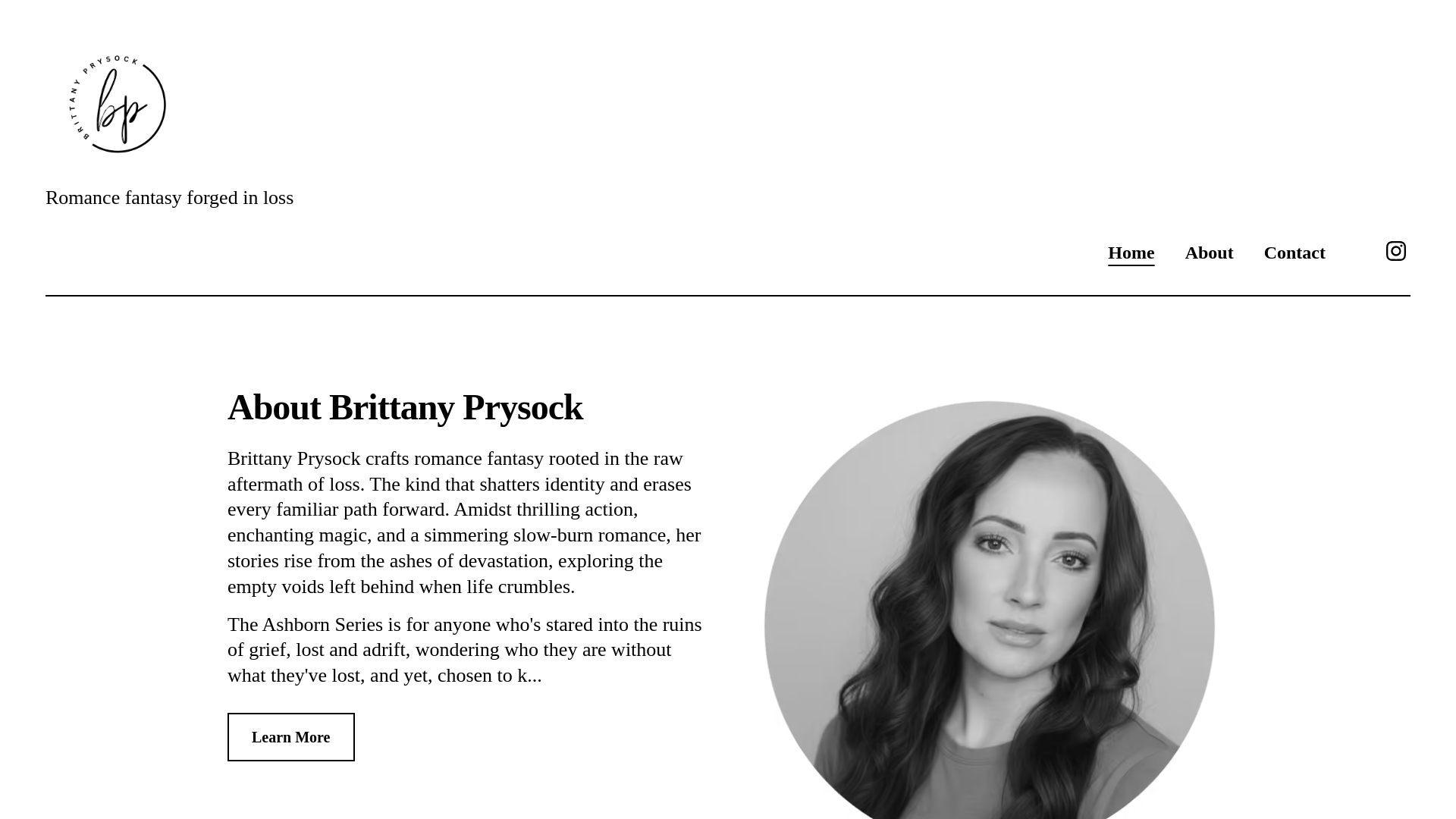 website screenshot of https://brittanyprysock.com
