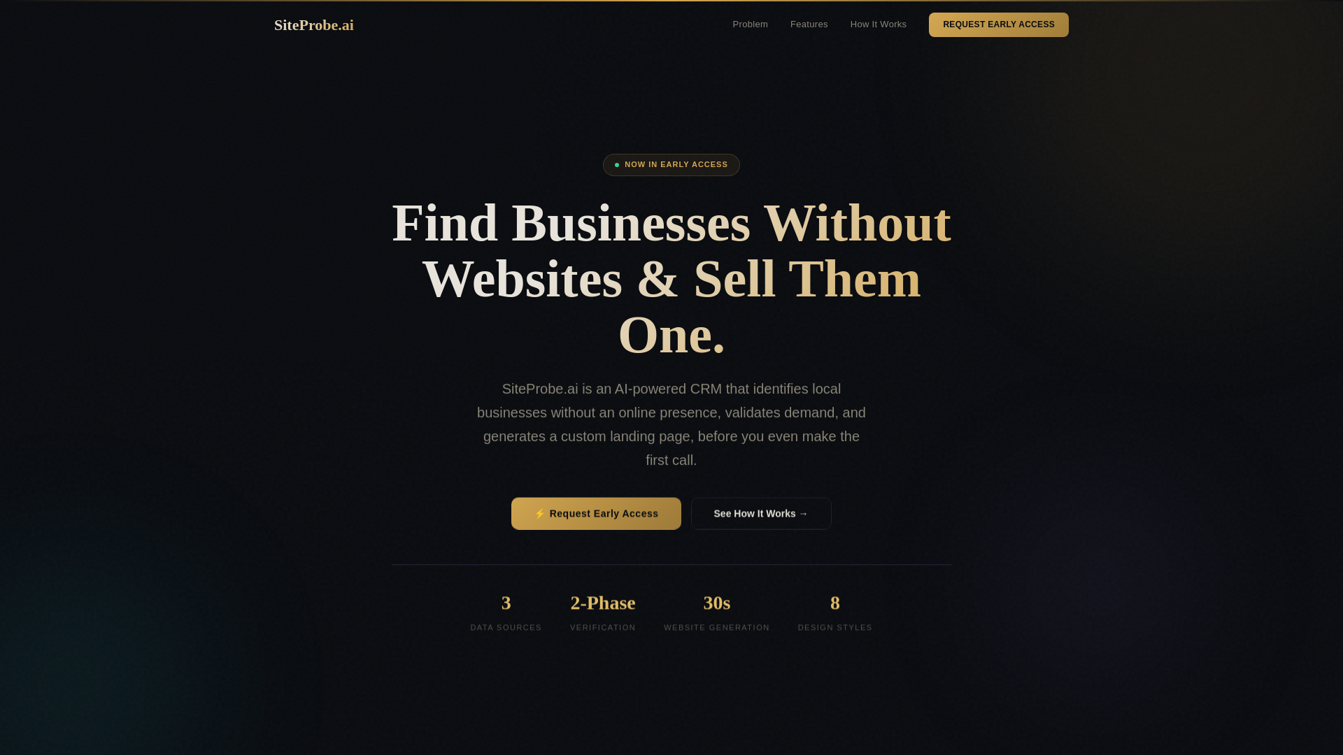 website screenshot of https://siteprobe.ai/
