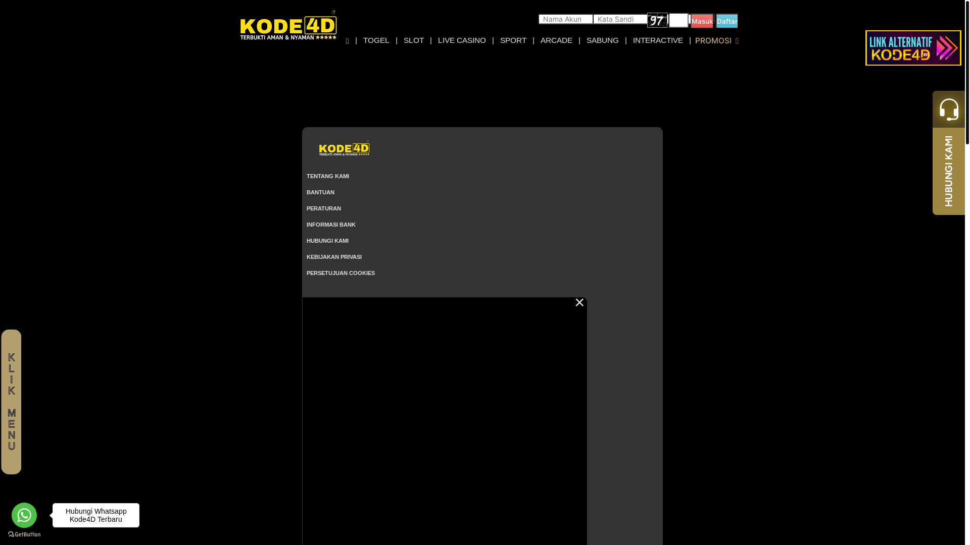 website screenshot of https://kode4dceria.com/