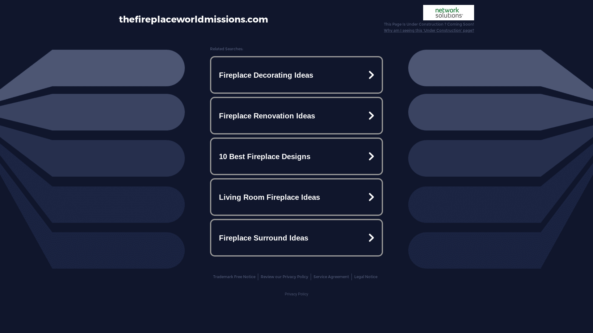 website screenshot of https://thefireplaceworldmissions.com/
