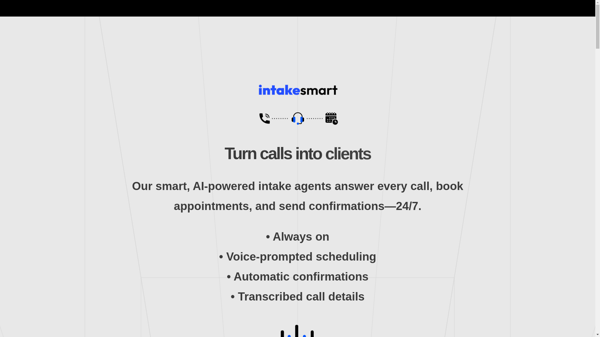website screenshot of https://callintakeagent.com/
