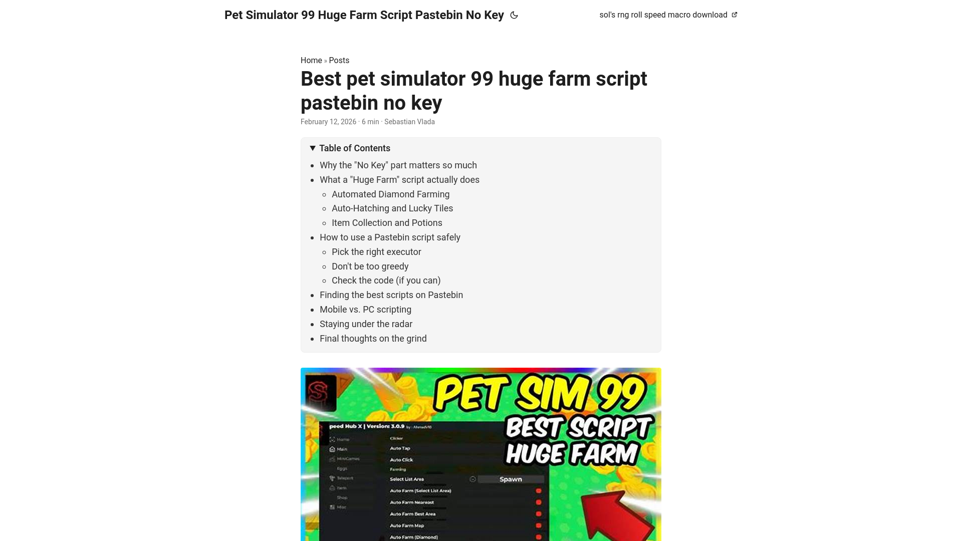 website screenshot of https://pet-simulator-99-huge-farm-script-pastebin-no-key.pages.dev/