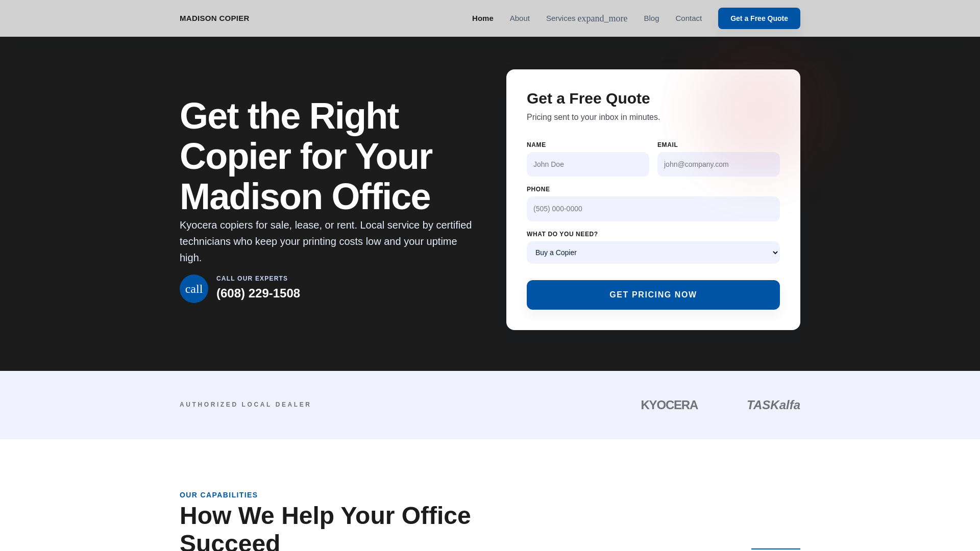 website screenshot of https://madison-copier.pages.dev/