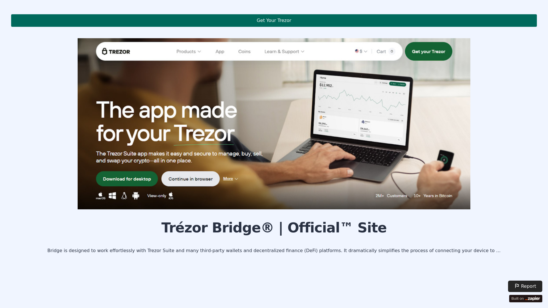 website screenshot of https://site-bridge.zapier.app