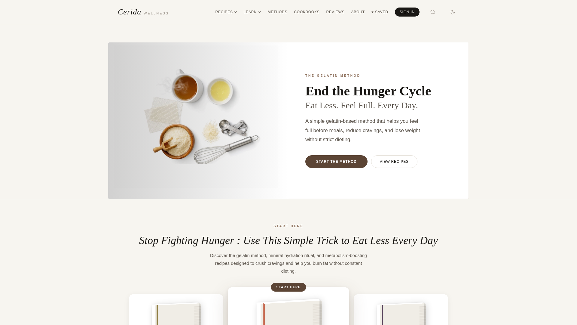 website screenshot of https://ceridawellness.com