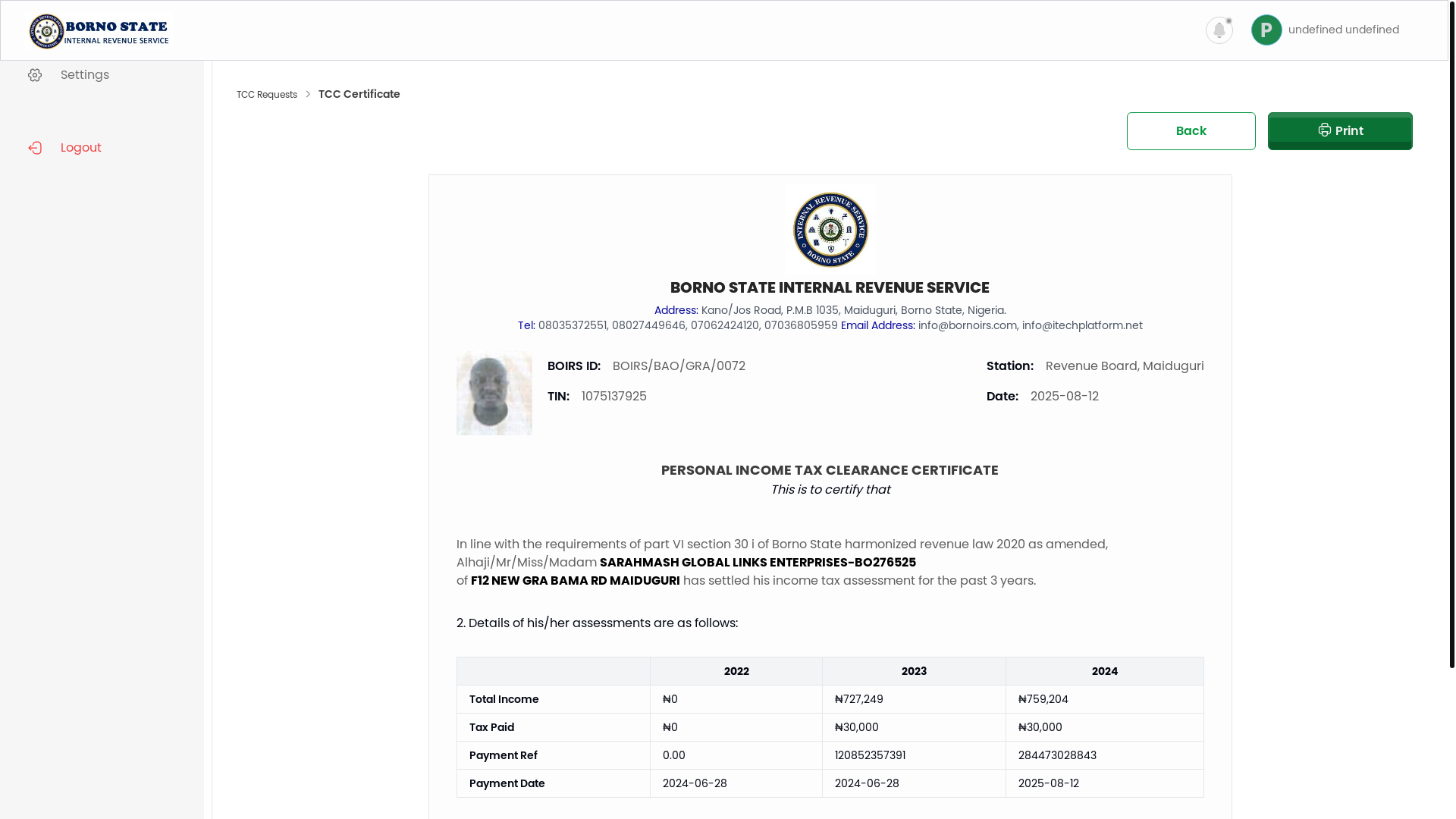website screenshot of https://borno-flopay-net-payer-tcc-certificate-tccld-147.pages.dev/