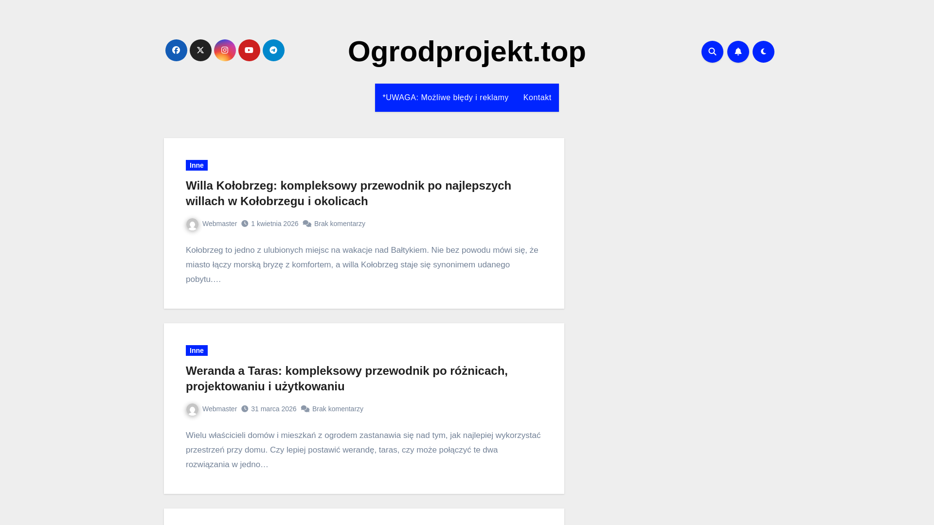 website screenshot of https://ogrodprojekt.top