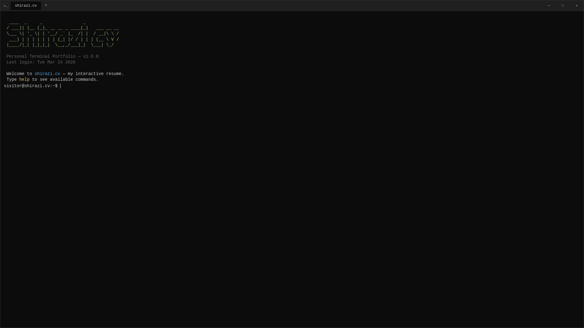 website screenshot of https://cv-site-2og.pages.dev/