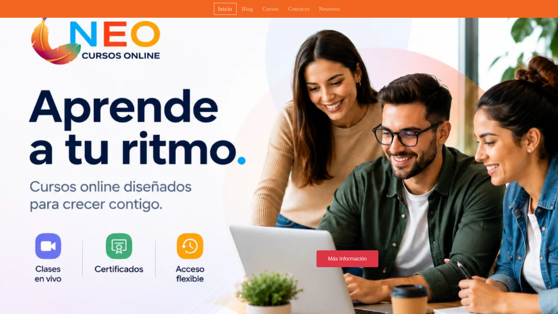 website screenshot of https://neocursosonline.online/