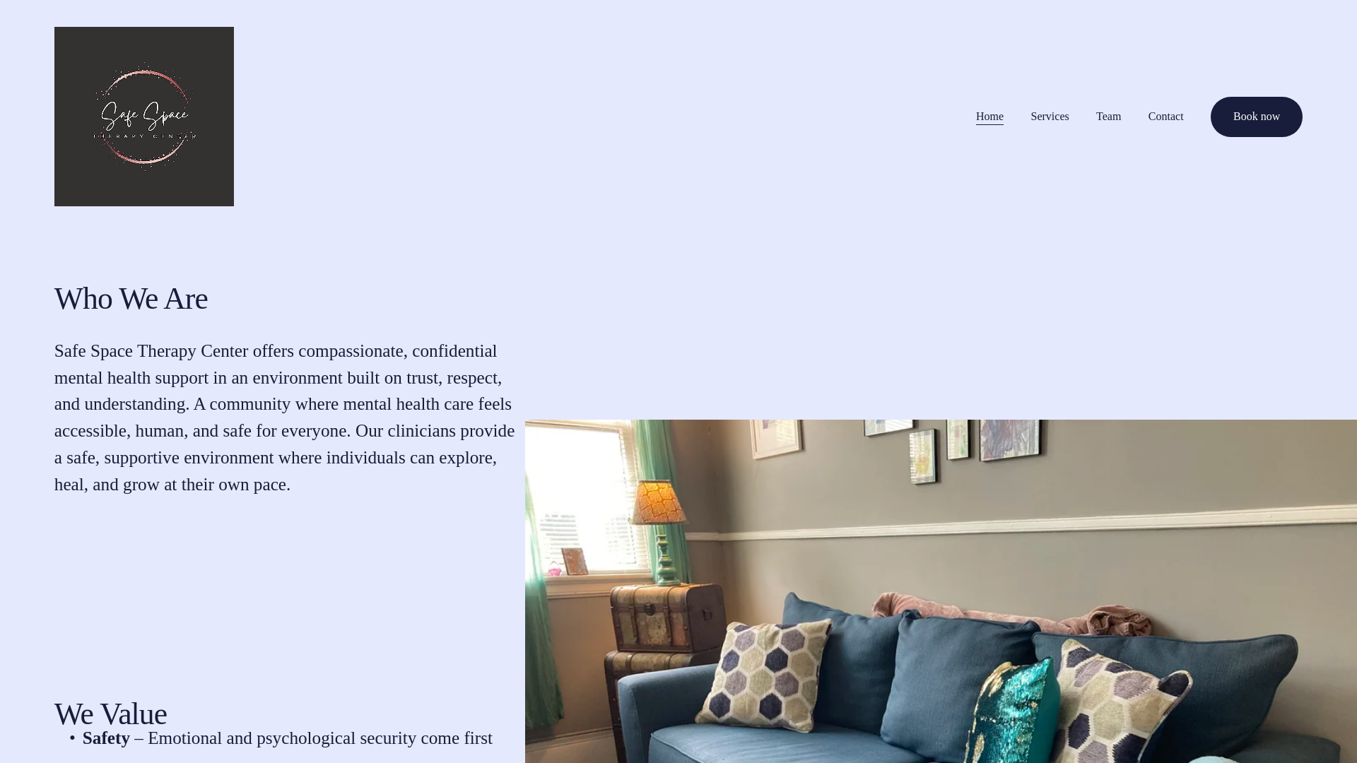 website screenshot of https://safespacetherapycenter.org/