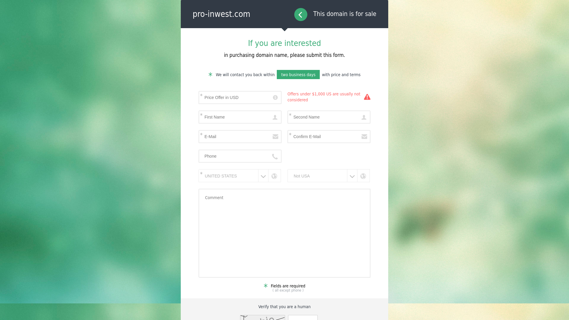 website screenshot of https://pro-inwest.com